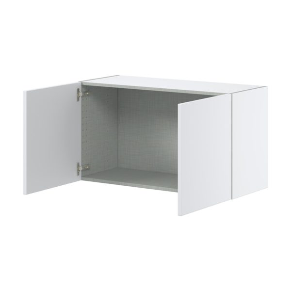 Lily Bright White  Slab Assembled  Wall Bridge  Cabinet (36 in. W X 20 in. H X 14 in. D)