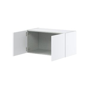 Lily Bright White  Slab Assembled Wall Bridge  Cabinet (30 in. W X 15 in. H X 14 in. D)