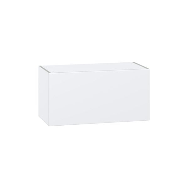 Lily Bright White  Slab Assembled Wall Bridge  Cabinet with Lift Up Door (30 in. W x 15 in. H x 14 in. D)