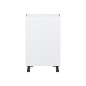 Lily Bright White  Slab Assembled Shallow Base Cabinet with a Full High Door (21 in. W x 34.5 in. H x 14 in. D)