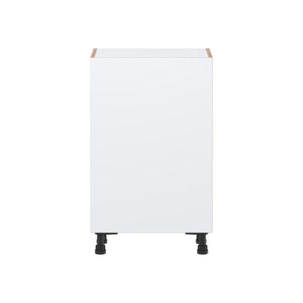 Lily Bright White  Slab Assembled Shallow Base Cabinet with a Full High Door (21 in. W x 34.5 in. H x 14 in. D)