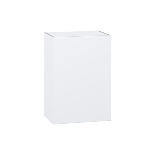 Lily Bright White  Slab Assembled Wall  Cabinet with Full High Door (21 in. W x 30 in. H x 14 in. D)