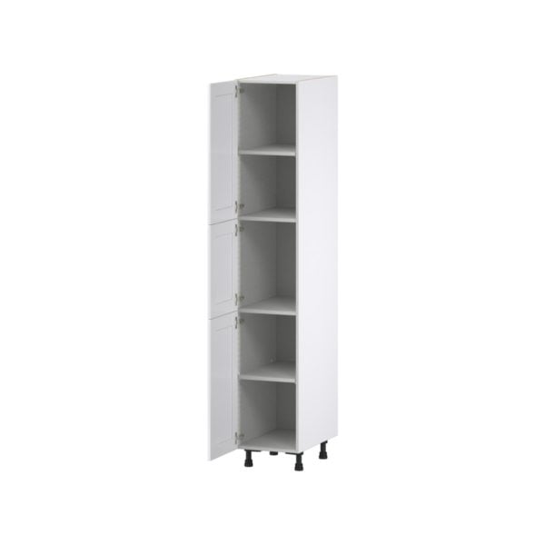 Dahlia Bright White  Shaker Assembled Pantry  Cabinet with 4 Shelves (15 in. W x 84.5 in. H x 24 in. D)