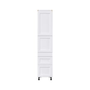 Dahlia Bright White  Shaker Assembled Pantry  Cabinet with 2 Inner Drawers (18 in. W x 84.5 in. H x 24 in. D)