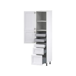 Dahlia Bright White  Shaker Assembled Pantry  Cabinet with 2 Inner Drawers (18 in. W x 84.5 in. H x 24 in. D)