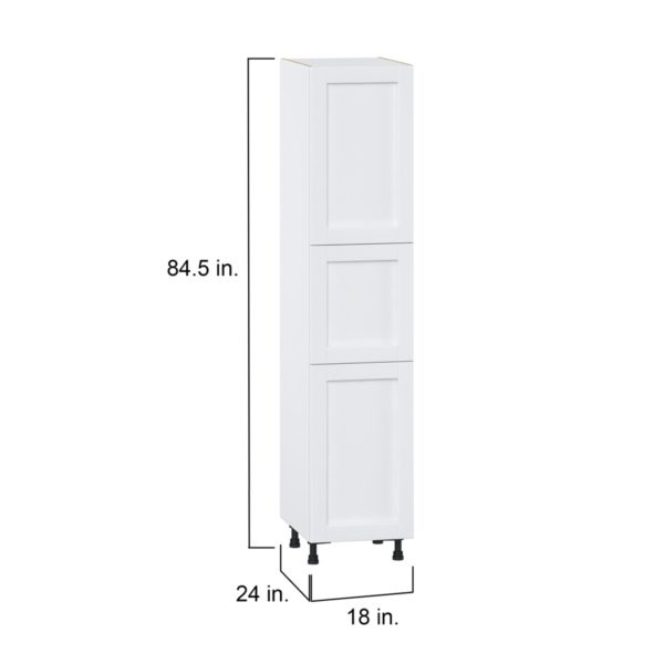 Dahlia Bright White  Shaker Assembled Pantry  Cabinet with 4 Shelves (18 in. W x 84.5 in. H x 24 in. D)