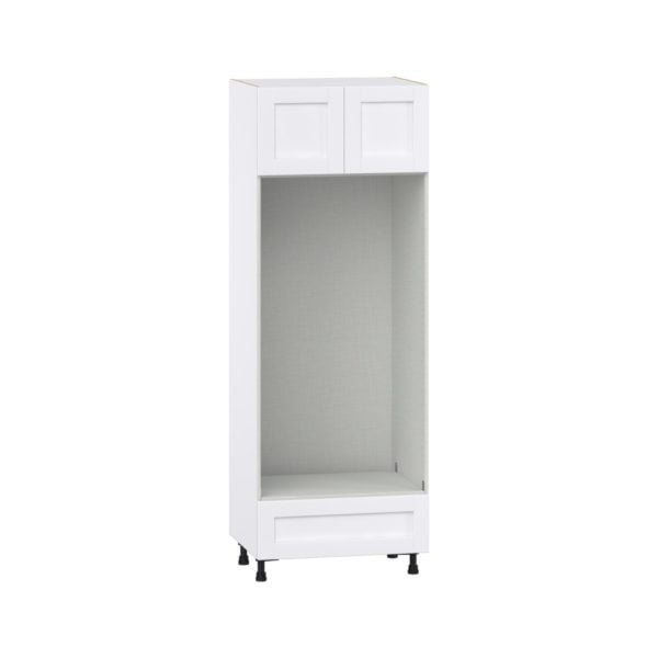 Dahlia Bright White  Shaker Assembled Pantry Double Oven  Cabinet with a Drawer (30 in. W x 84.5 in. H x 24 in. D)