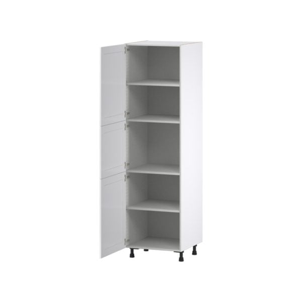 Dahlia Bright White  Shaker Assembled Pantry  Cabinet with 4 Shelves (24 in. W x 84.5 in. H x 24 in. D)