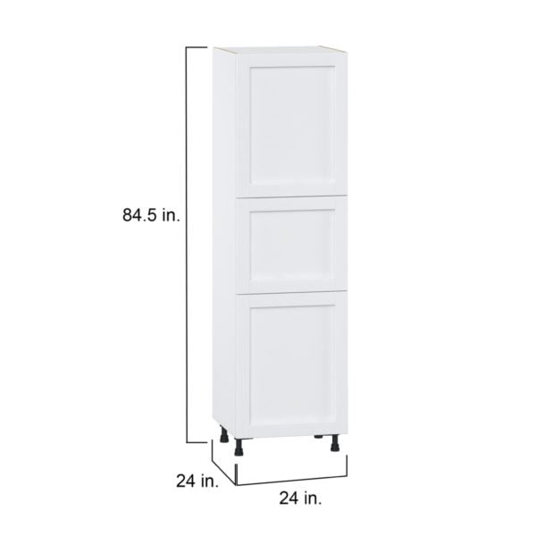 Dahlia Bright White  Shaker Assembled Pantry  Cabinet with 4 Shelves (24 in. W x 84.5 in. H x 24 in. D)