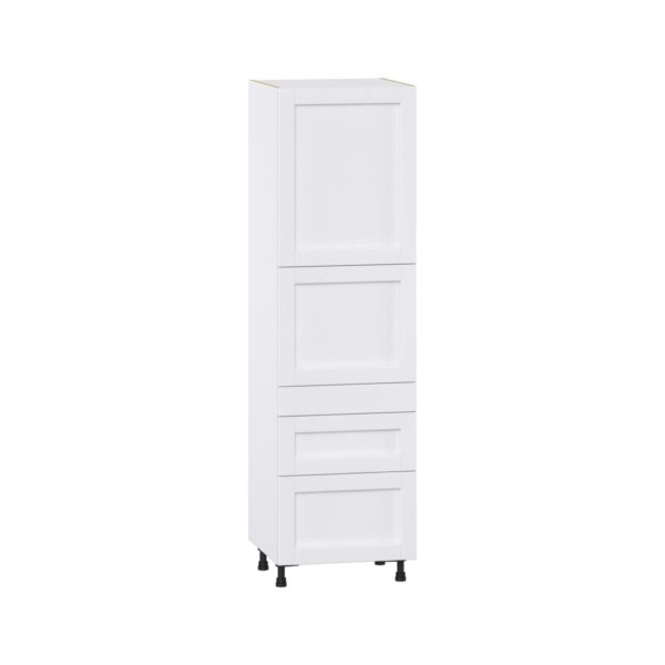 Dahlia Bright White  Shaker Assembled Pantry  Cabinet with 2 Inner Drawers (24 in. W x 84.5 in. H x 24 in. D)