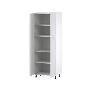 Dahlia Bright White  Shaker Assembled Pantry  Cabinet with 5 Shelves (30 in. W x 84.5 in. H x 24 in. D)