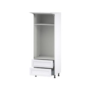 Dahlia Bright White  Shaker Assembled Pantry Micro/Oven  Cabinet with 2 Drawers (30 in. W x 84.5 in. H x 24 in. D)