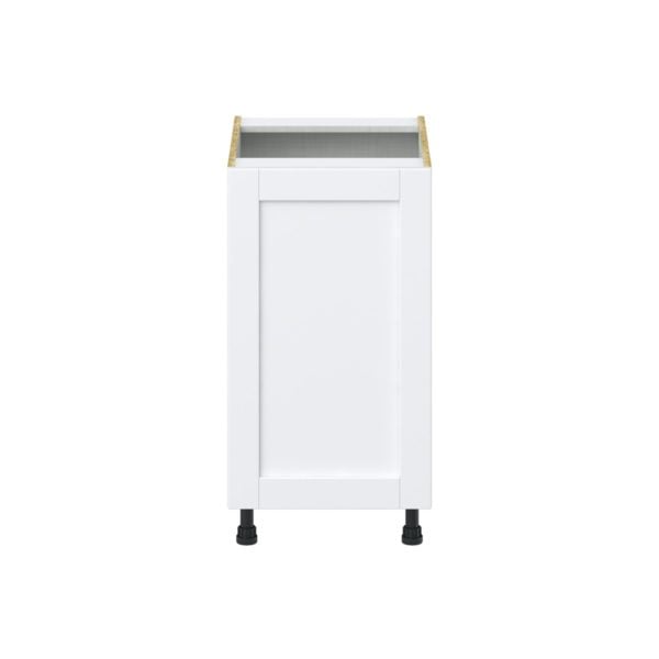 Dahlia Bright White  Shaker Assembled Base Cabinet with a Full High Door (18 in. W x 34.5 in. H x 24 in. D)