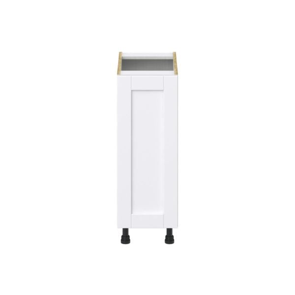 Dahlia Bright White  Shaker Assembled Base Cabinet with a Full High Door (12 in. W x 34.5 in. H x 24 in. D)