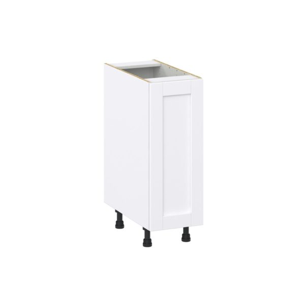 Dahlia Bright White  Shaker Assembled Base Cabinet with a Full High Door (12 in. W x 34.5 in. H x 24 in. D)