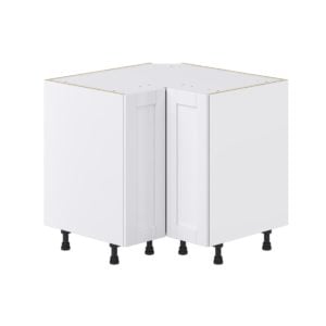 Dahlia Bright White  Shaker Assembled Base Corner  Cabinet (36 in. W x 34.5 in. H x 24 in. D)