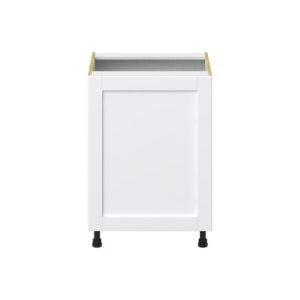 Dahlia Bright White  Shaker Assembled Base Cabinet with a Full High Door (24 in. W x 34.5 in. H x 24 in. D)