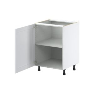 Dahlia Bright White  Shaker Assembled Base Cabinet with a Full High Door (24 in. W x 34.5 in. H x 24 in. D)