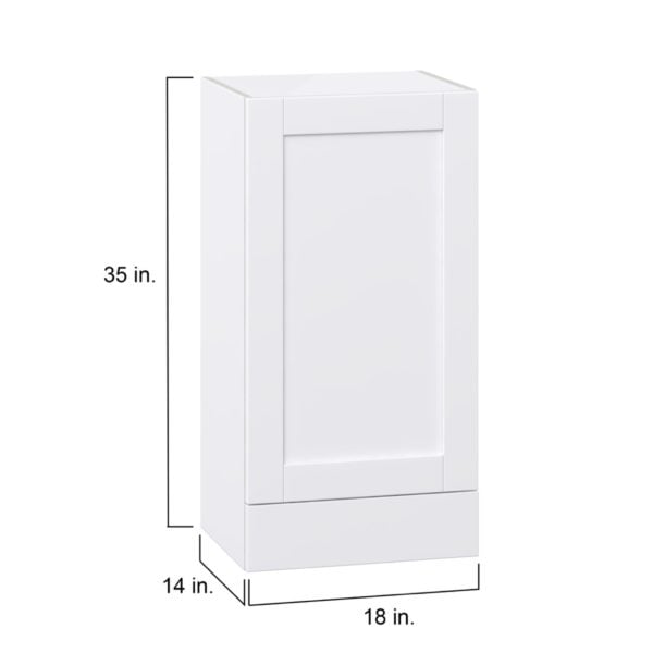 Dahlia Bright White  Shaker Assembled Wall  Cabinet with a Door and a 5 in. Drawer (18 in. W x 35 in. H x 14 in. D)