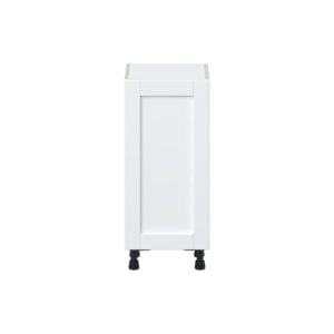 Dahlia Bright White  Shaker Assembled Shallow Base Cabinet with a Full High Door (15 in. W x 34.5 in. H x 14 in. D)