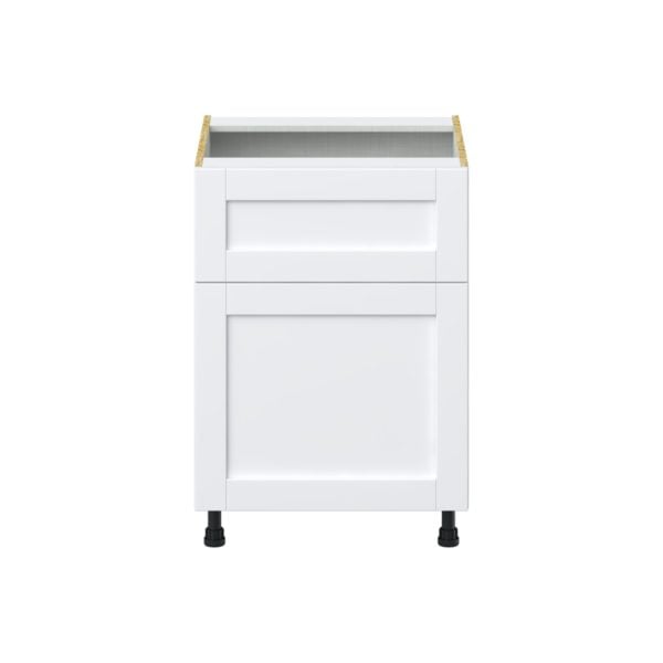 Dahlia Bright White  Shaker Assembled Base Cabinet with 1 Door and 10 in. Drawer (24 in. W x 34.5 in. H x 24 in. D)