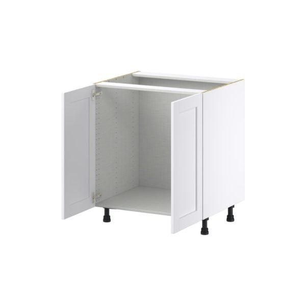 Dahlia Bright White  Shaker Assembled Sink Base Cabinet with 2 Full High Doors (30 in. W x 34.5 in. H x 24 in.D)