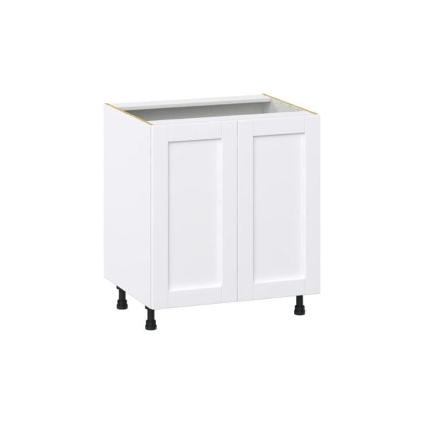 Dahlia Bright White  Shaker Assembled Sink Base Cabinet with 2 Full High Doors (30 in. W x 34.5 in. H x 24 in.D)