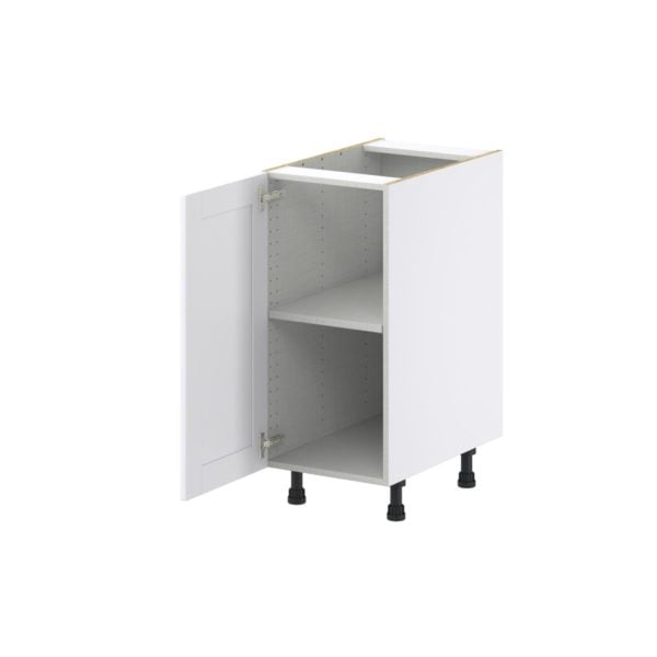 Dahlia Bright White  Shaker Assembled Base Cabinet with a Full High Door (15 in. W x 34.5 in. H x 24 in. D)