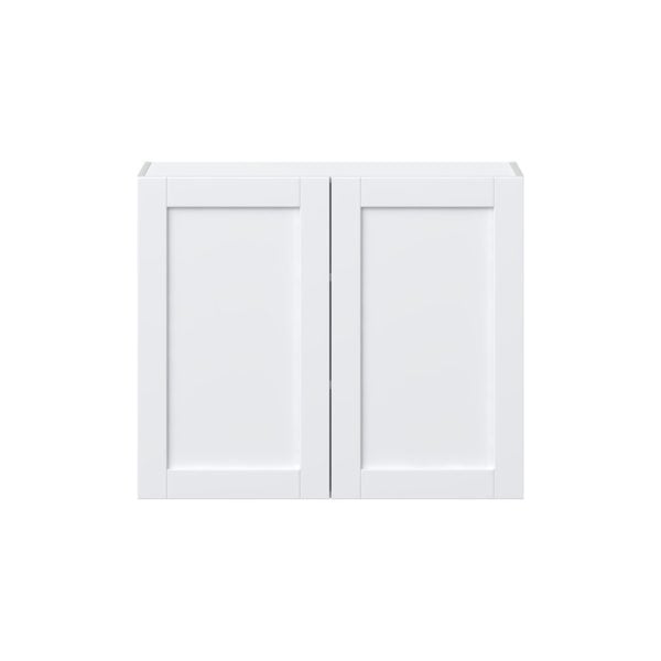 Dahlia Bright White  Shaker Assembled Wall  Cabinet with 2 Full High Doors (36 in. W x 30 in. H x 14 in. D)