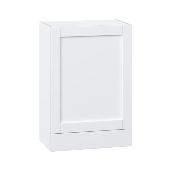 Dahlia Bright White  Shaker Assembled Wall  Cabinet with a Door and a 5 in. Drawer (24 in. W x 35 in. H x 14 in. D)