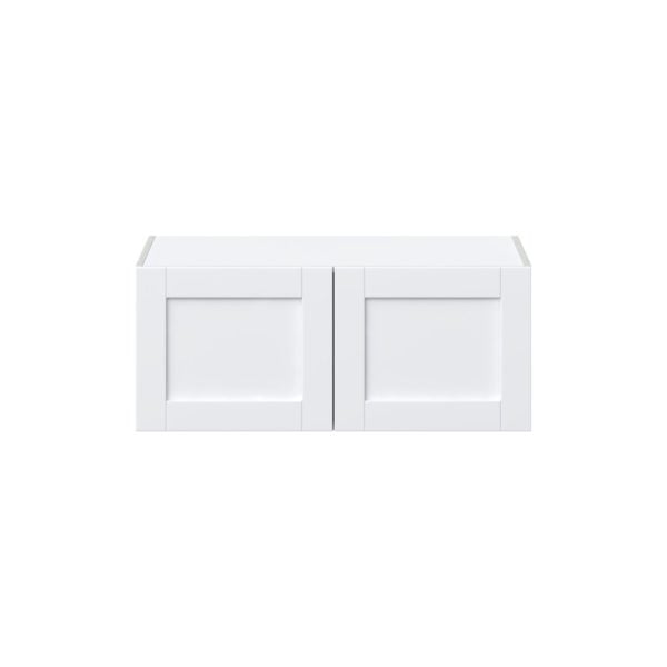 Dahlia Bright White  Shaker Assembled Deep Wall Bridge  Cabinet (36 in. W X 15 in. H X 24 in. D)