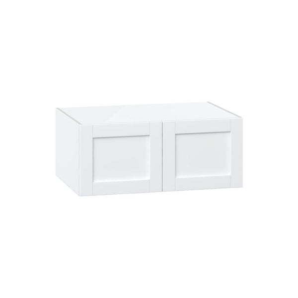 Dahlia Bright White  Shaker Assembled Deep Wall Bridge  Cabinet (36 in. W X 15 in. H X 24 in. D)