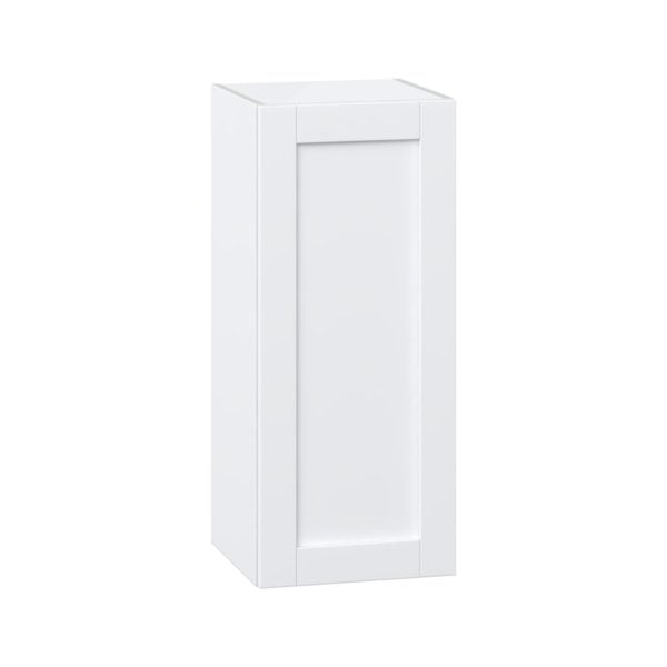 Dahlia Bright White  Shaker Assembled Wall  Cabinet with Full High Door (15 in. W x 35 in. H x 14 in. D)