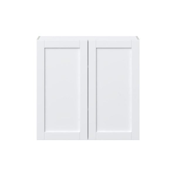 Dahlia Bright White  Shaker Assembled Wall  Cabinet with 2 Full High Doors (36 in. W x 35 in. H x 14 in. D)