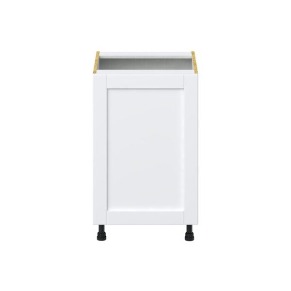 Dahlia Bright White  Shaker Assembled Base Cabinet with a Full High Door (21 in. W x 34.5 in. H x 24 in. D)