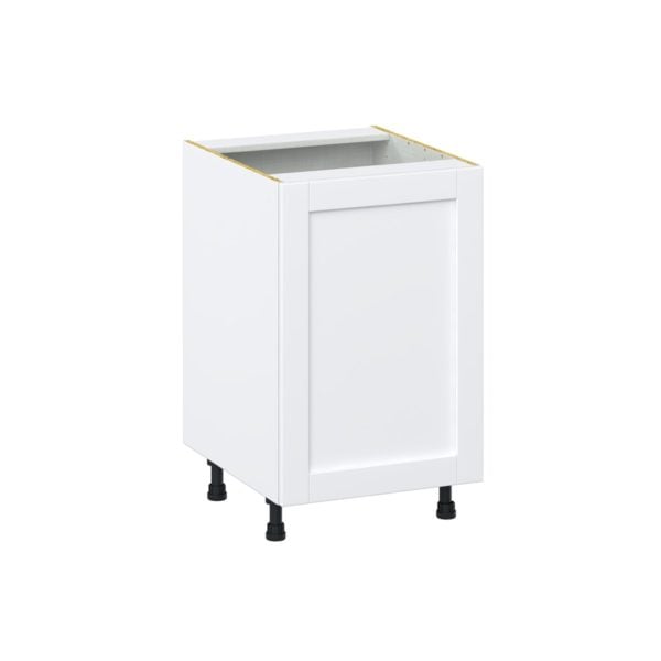 Dahlia Bright White  Shaker Assembled Base Cabinet with a Full High Door (21 in. W x 34.5 in. H x 24 in. D)