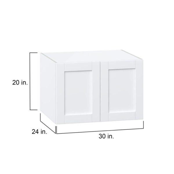 Dahlia Bright White  Shaker Assembled Deep Wall Bridge Cabinet (30 in. W x 20 in. H x 24 in. D)