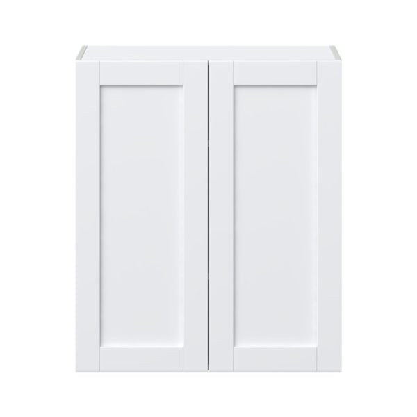 Dahlia Bright White  Shaker Assembled Wall  Cabinet with 2 Full High Doors (30 in. W x 35 in. H x 14 in. D)