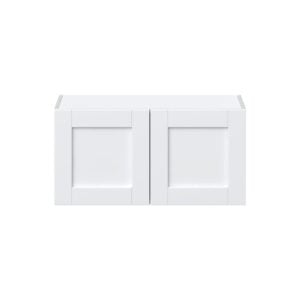 Dahlia Bright White  Shaker Assembled Wall Bridge  Cabinet (30 in. W X 15 in. H X 14 in. D)