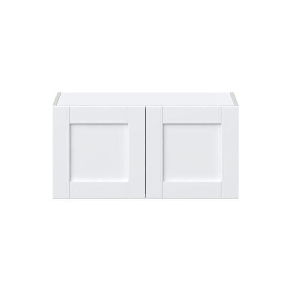 Dahlia Bright White  Shaker Assembled Wall Bridge  Cabinet (30 in. W X 15 in. H X 14 in. D)