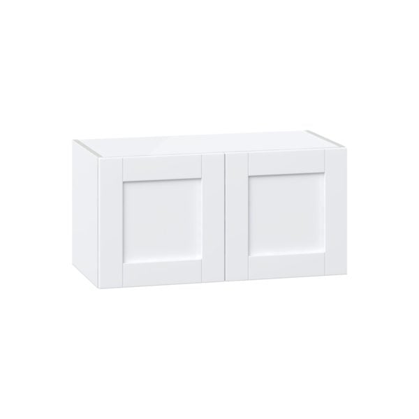 Dahlia Bright White  Shaker Assembled Wall Bridge  Cabinet (30 in. W X 15 in. H X 14 in. D)