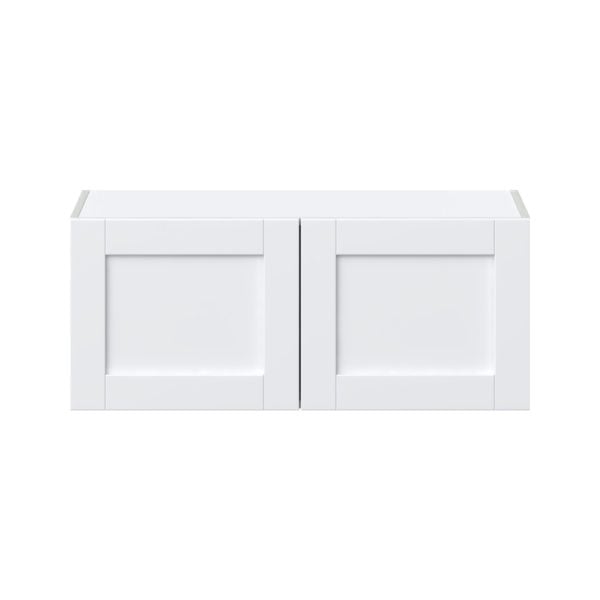 Dahlia Bright White  Shaker Assembled Wall Bridge  Cabinet (36 in. W X 15 in. H X 14 in. D)