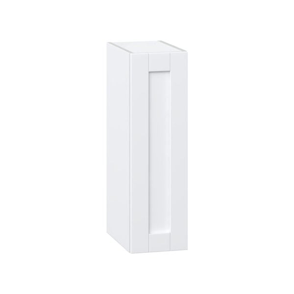 Dahlia Bright White  Shaker Assembled Wall  Cabinet with Full High Door (9 in. W x 30 in. H x 14 in. D)