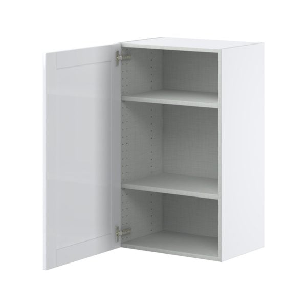 Dahlia Bright White  Shaker Assembled Wall  Cabinet with Full High Door (21 in. W x 35 in. H x 14 in. D)