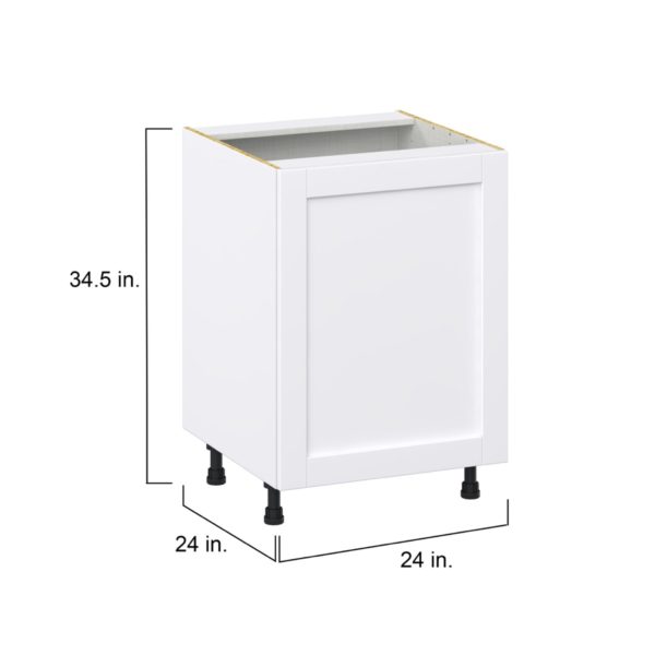 Dahlia Bright White  Shaker Assembled Sink Base Cabinet with 2 Full High Doors (24 in. W X 34.5 in. H X 24 in. D)