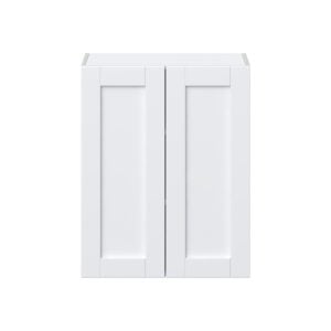 Dahlia Bright White  Shaker Assembled Wall  Cabinet  with 2 Full high Doors (24 in. W x 30 in. H x 14 in. D)