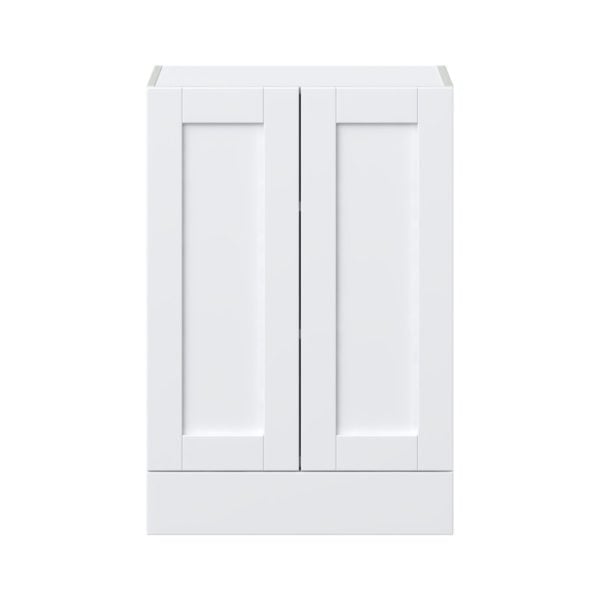 Dahlia Bright White  Shaker Assembled Wall  Cabinet with 2 Doors and a 5 in. Drawer (24 in. W x 35 in. H x 14 in. D)