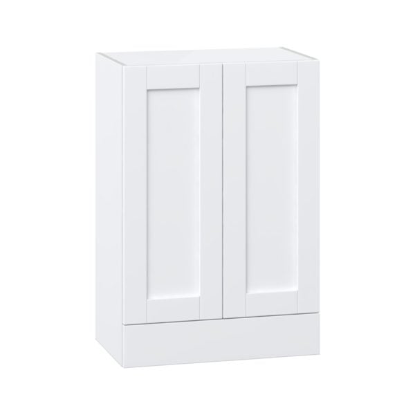 Dahlia Bright White  Shaker Assembled Wall  Cabinet with 2 Doors and a 5 in. Drawer (24 in. W x 35 in. H x 14 in. D)