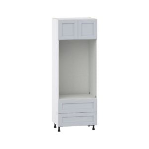 Sea Holly Light Gray  Shaker Assembled Pantry Micro/Oven Combo  Cabinet with 2 Drawers  (30 in. W x 84.5 in. H x 24 in. D)