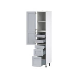 Sea Holly Light Gray  Shaker Assembled Pantry  Cabinet with 2 Inner Drawers (15 in. W x 84.5 in. H x 24 in. D)